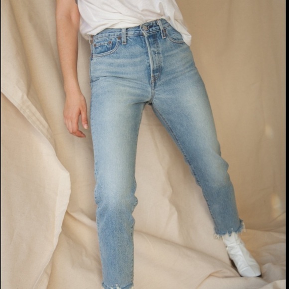 NWT Levi’s Wedgie Icon Fit High Rise Raw Light Wash Rigid Denim Jeans In Shut Up - Picture 6 of 13